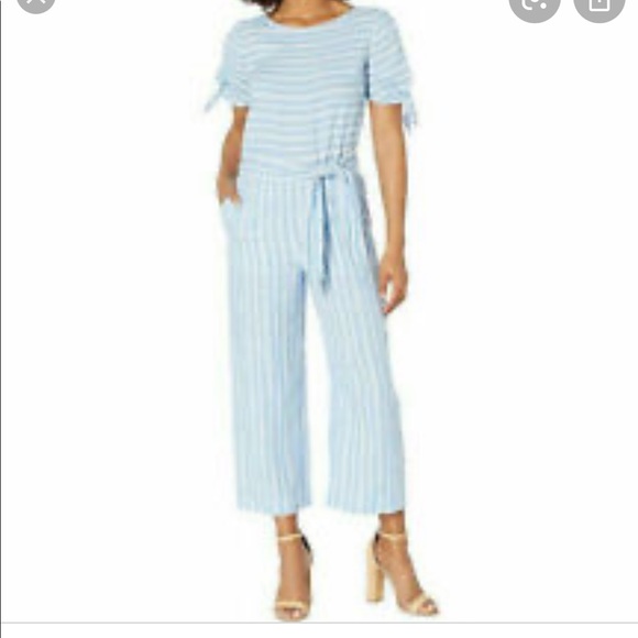 Lauren Ralph Lauren Ansley Striped Linen Jumpsuit. - Picture 8 of 16